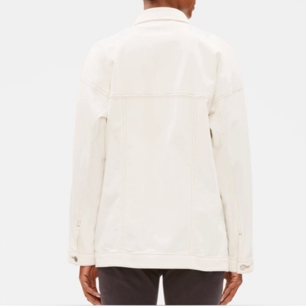 NWT Eileen Fisher Cream Oversized Jean Jacket, Size 3X, undyed organic cotton - Picture 2 of 13